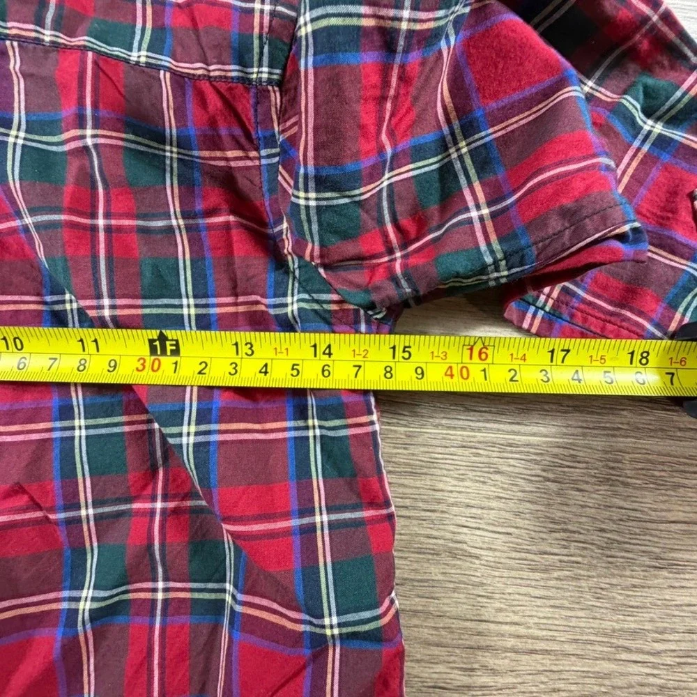 Ralph Lauren Boys Red Plaid Cotton Button Down Shirt Size 6 Pony Holiday Preppy